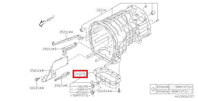 SUBARU Carter Huile Inférieur Boîte Vitesse STI 2001-2014