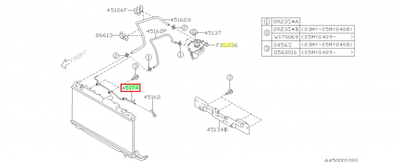 SUBARU Conduit Retour De Trop Plein Liquide Refroidissement En Haut Radiateur Eau WRX et STI 03-07