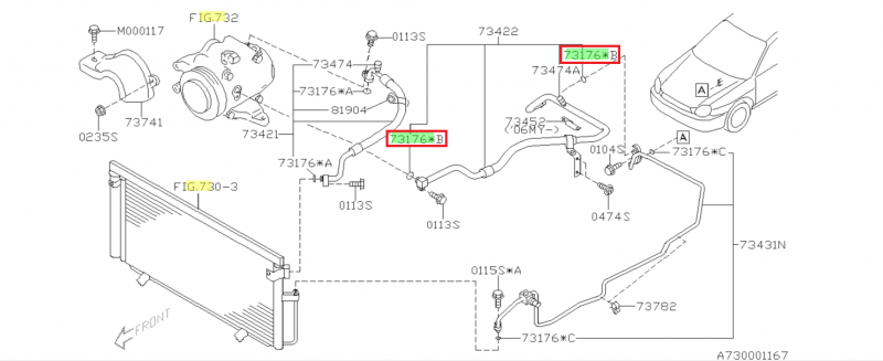SUBARU JOINT TORIQUE DE CIRCUIT CLIMATISATION A/C IMPREZA GT WRX STI