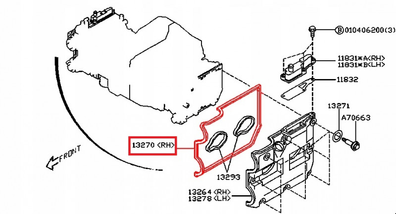 SUBARU Joint Couvre Culasse Droit Origine GT 12/1997-01/1999