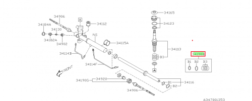 SUBARU Kit de réparation joints de boitier crémaillère direction WRX et STI 2008-2019