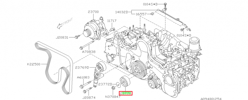 SUBARU Poulie Guide De Courroie Accessoires Impreza Legacy Forester 2.0 Turbo Diesel