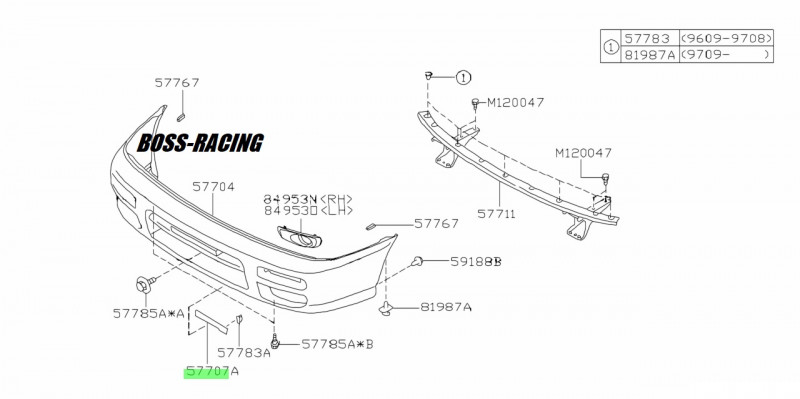 SUBARU SUPPORT DE PLAQUE IMMATRICULATION DE PARE CHOC AVANT IMPREZA GT 1999-2000 WRX ET STI 2001-2007