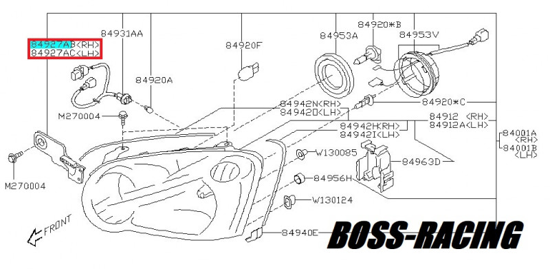 SUBARU Support De Fixation Phare Avant WRX Et STI 2003-2005