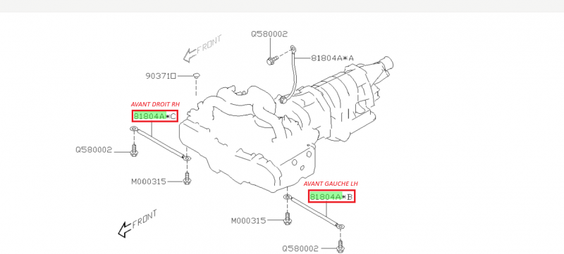 SUBARU Tresse De Masse De Longeron IMPREZA Diesel et WRX et STI 2008-2016