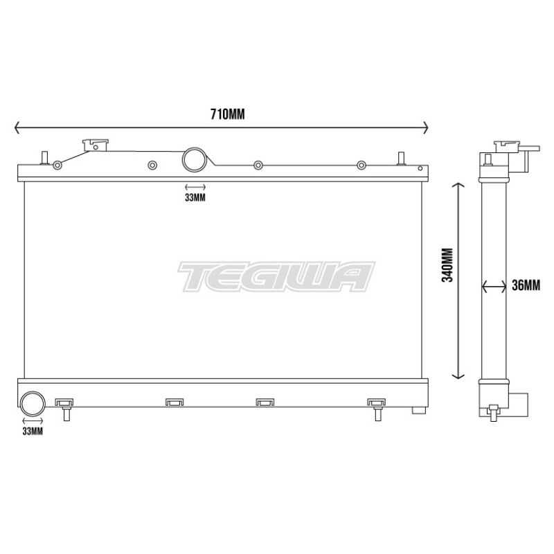 TEGIWA Radiateur Eau Aluminium SUBARU IMPREZA WRX Et STI 2008-2014