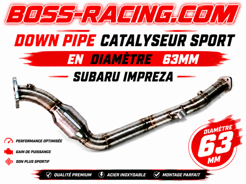 Down Pipe Bellmouth Avec Catalyseur Sport En 63mm Et Double Support De Sonde Pour Les SUBARU IMPREZA