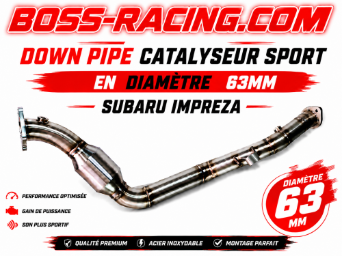 Down Pipe Bellmouth Avec Catalyseur Sport En 63mm Et Double Support De Sonde Pour Les SUBARU IMPREZA
