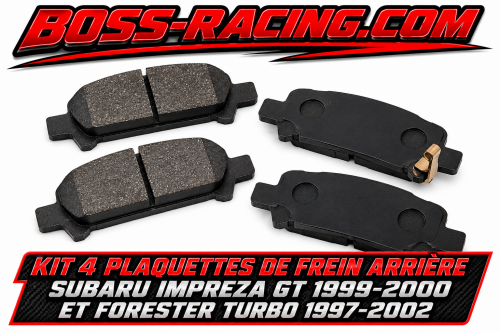 Kit 4 Plaquettes De Frein Arrière SUBARU IMPREZA GT 1999-2000 Et Forester Turbo 1997-2002