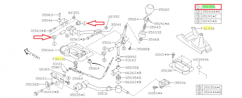 SUBARU Silent Bloc G35035G De L'Articulation Croisillon Levier Boîte 6 Vitesses IMPREZA STI 2006-2014