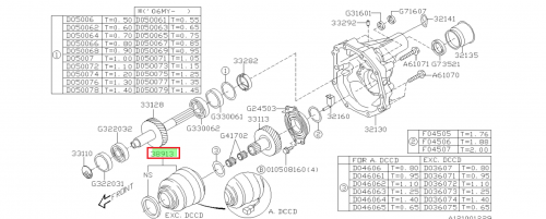 SUBARU Authentique Différentiel Central Visco-Coupleur Boîte 6 Vitesses STI Sans DCCD 2001-2005