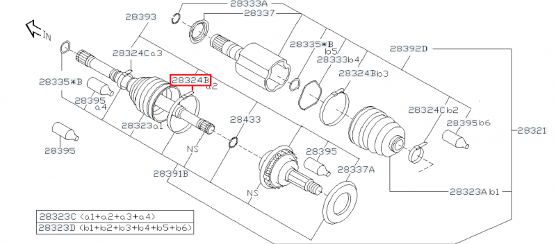 SUBARU Authentique Collier De Soufflet de Cardan Avant Côté Roue Des IMPREZA WRX 2001-2006 Legacy / Outback 2005+ Forester 2002+ XV