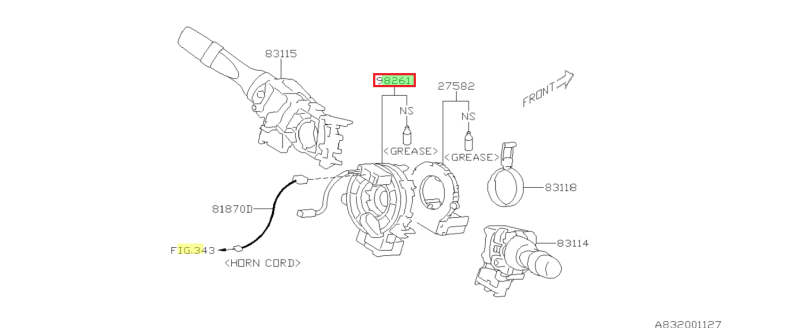 SUBARU Authentique Contacteur Tournant Des BRZ 2017-2019 Et Forester 2013 Et XV