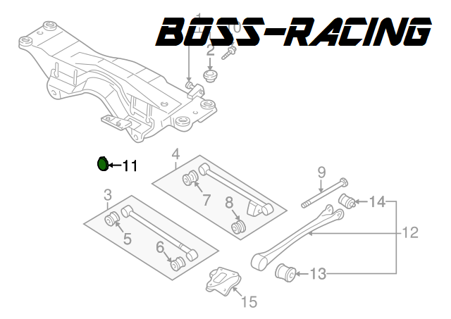SUBARU Capuchon Protection Écrou Berceau GT 1993-2000 WRX et STI 2001-2007