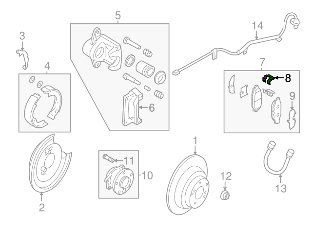 SUBARU Clip Maintien Plaquette Étrier Frein Arrière GT 99-00