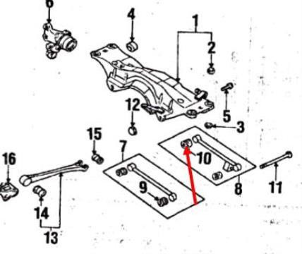 SUBARU Silent Bloc Tirant Arrière Intérieur GT1993-2000 WRX et STI 2001-2007
