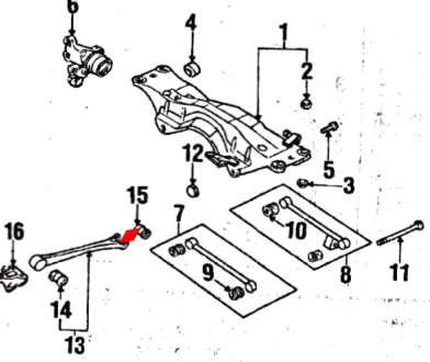 SUBARU SILENT BLOC PORTE MOYEU ARRIÈRE GT WRX STI 01-07 Forester 98-08 Legacy 90-99