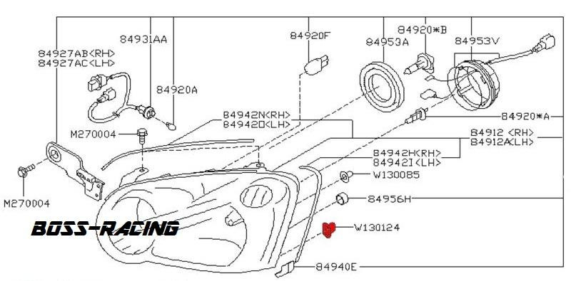 SUBARU Clip Inférieur Blanc Phare Avant WRX Et STI 03-05