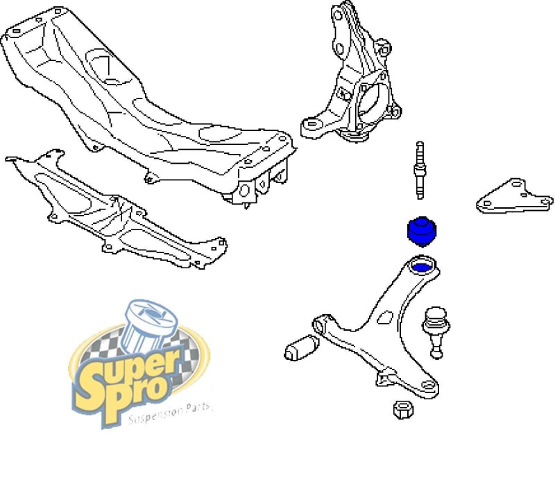 SUPERPRO Polyuréthane Kit Silent Bloc Renforcé Arrière Du Bras Suspension Avant SUBARU IMPREZA WRX Et STI Et 2.0D 2008-2014